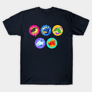 Collected Cute Chromatic Dragons T-Shirt